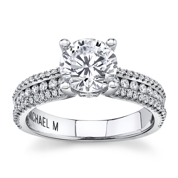 Michael M. 18k White Gold Diamond Engagement Ring Setting 5/8 ct. tw.