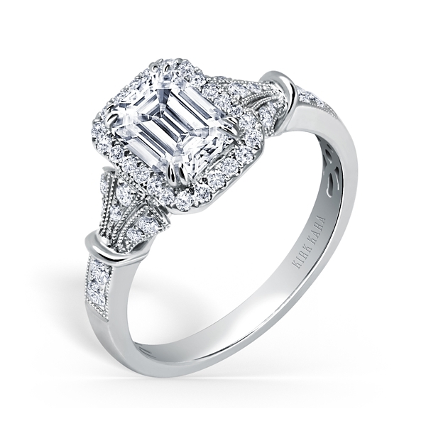 Kirk Kara 18k White Gold Diamond Engagement Ring Setting 1/4 ct. tw.