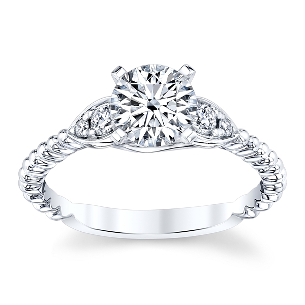 RB Signature 14k White Gold Diamond Engagement Ring Setting 1/8 ct. tw.
