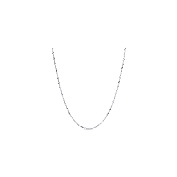 14k White Gold 18" Singapore Chain Necklace