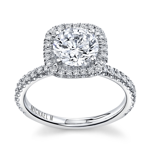 Michael M. 18k White Gold Diamond Engagement Ring Setting 1/2 ct. tw.