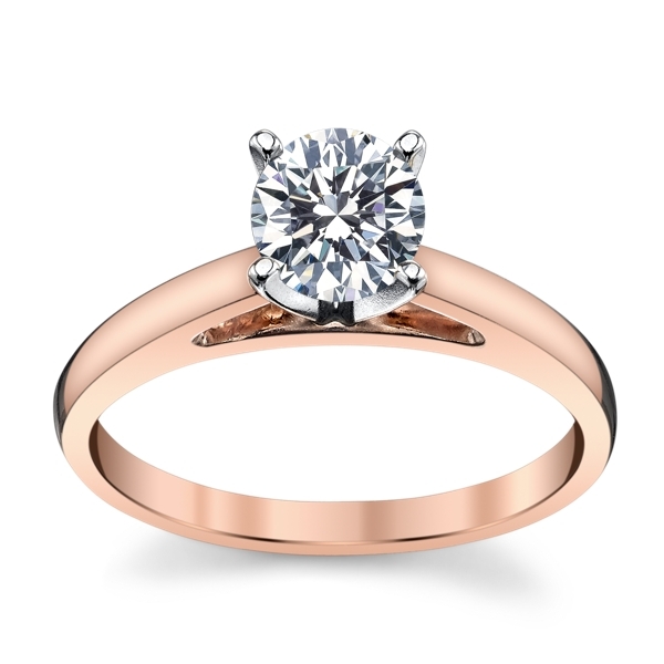 14k Rose Gold and 14k White Gold Engagement Ring Setting