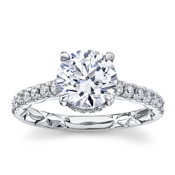 A.Jaffe 14k White Gold Diamond Engagement Ring Setting 3/8 ct. tw.