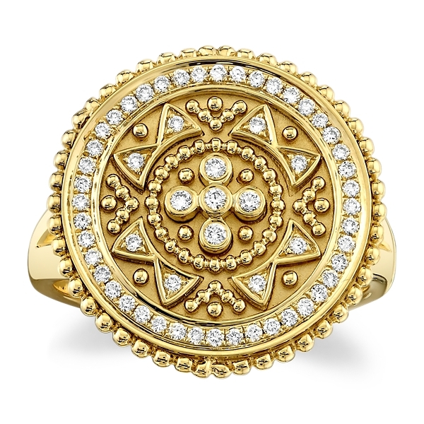 Doves 18k Yellow Gold Diamond Fashion Ring 1/5 ct. tw.
