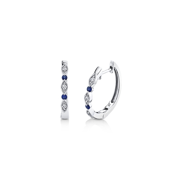 14k White Gold Blue Sapphire Earrings