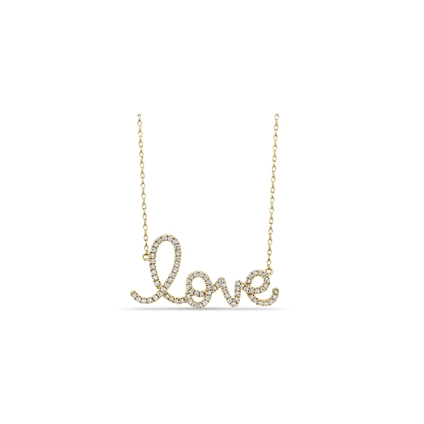 14k Yellow Gold Diamond Love Necklace 1/4 ct. tw.