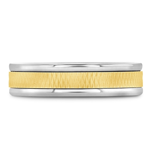 Triton Tungsten and 14k Yellow Gold 6 mm Wedding Band