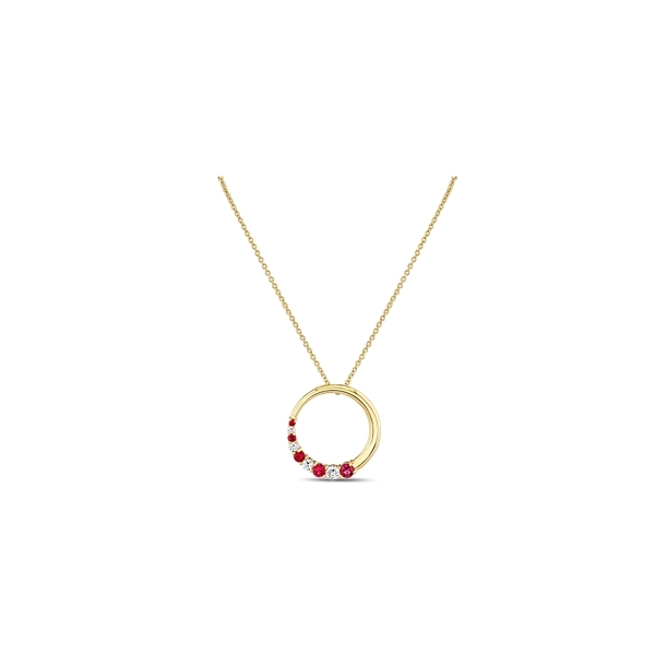 Mark Henry 18k Yellow Gold Ruby and Diamond Pendant 1/5 ct. tw.