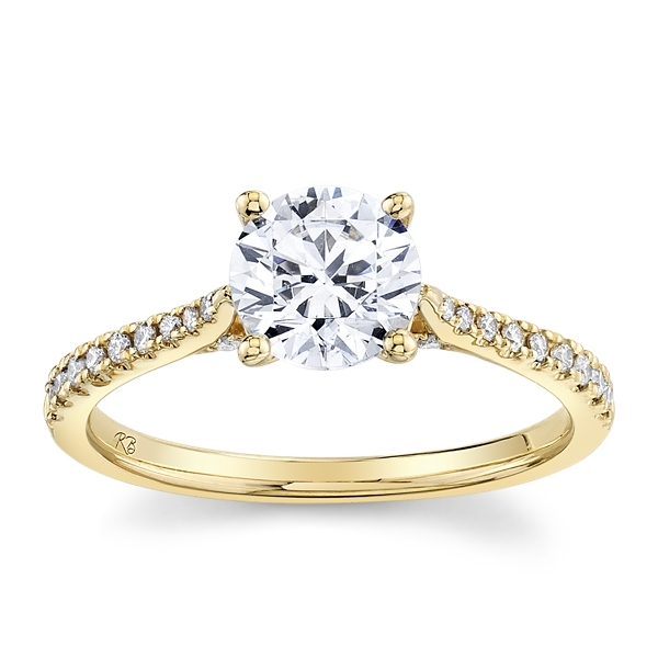 Suns and Roses 14k Yellow Gold Diamond Engagement Ring Setting 1/5 ct. tw.