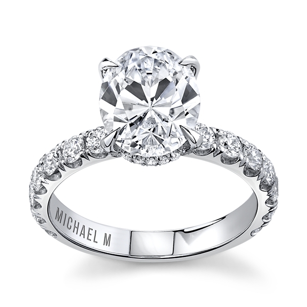 Michael M. 18k White Gold Diamond Engagement Ring Setting 3/4 ct. tw.