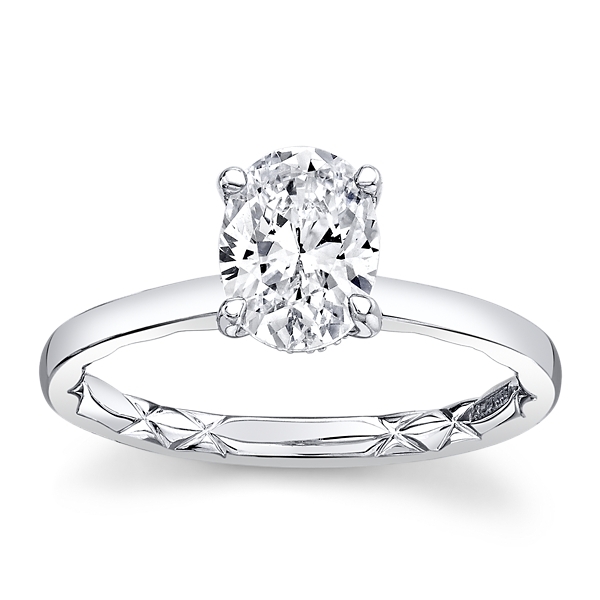 A.Jaffe 14k White Gold Diamond Engagement Ring Setting .07 ct. tw.