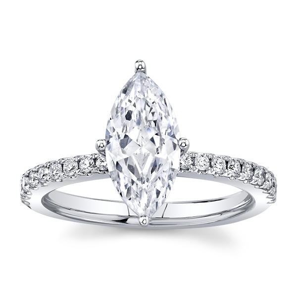 RB Signature 14k White Gold Diamond Engagement Ring Setting 1/4 ct. tw.
