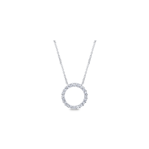 14k White Gold Diamond Necklace 1/2 ct. tw.