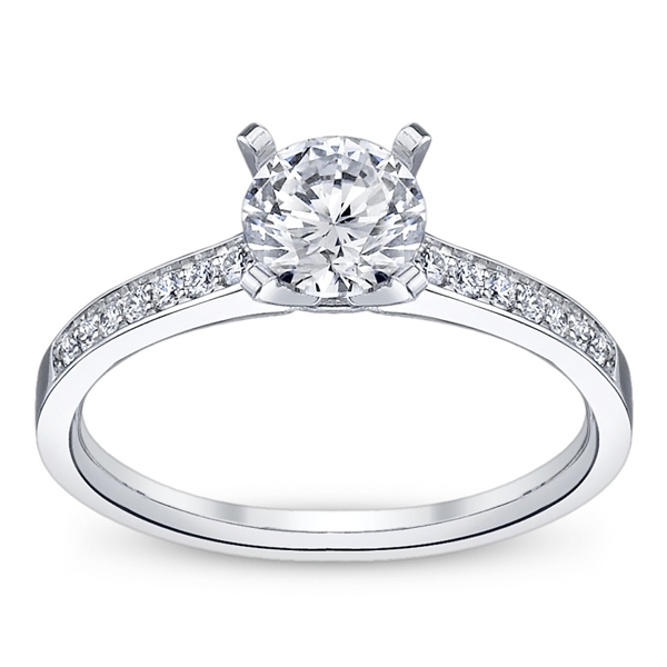 RB Signature 14k White Gold Diamond Engagement Ring Setting 1/10 ct. tw. .