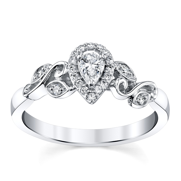 14k White Gold Diamond Engagement Ring 1/4 ct. tw.