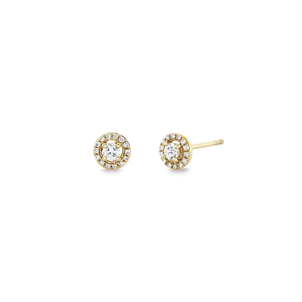 14k Yellow Gold Halo Diamond Earrings 1/4 ct. tw.