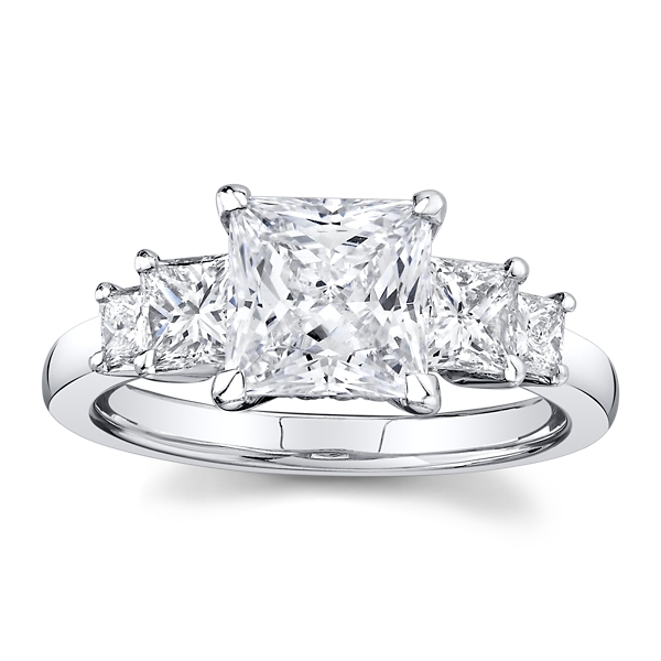 LUXE 14k White Gold Diamond Engagement Ring Setting 3/4 ct. tw.