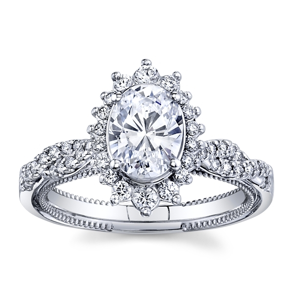 Verragio 14k White Gold Diamond Engagement Ring Setting 3/8 ct. tw.