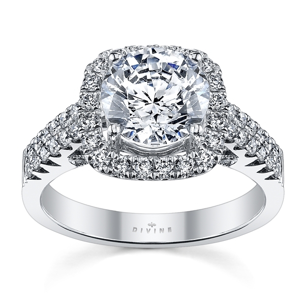 Divine 14k White Gold Diamond Engagement Ring Setting 5/8 ct. tw.