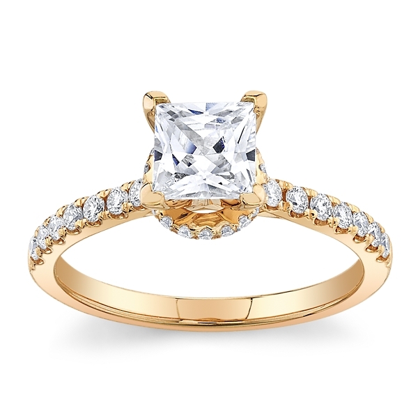 14k Rose Gold Diamond Engagement Ring Setting 1/4 ct. tw.