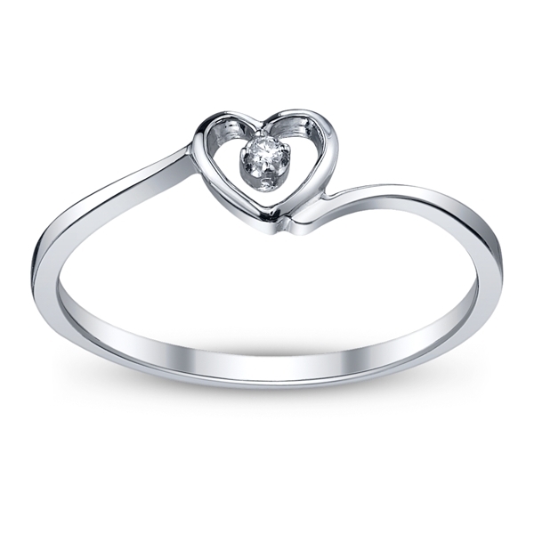 Cherish 10k White Gold Diamond Promise Ring .01 ct. tw.