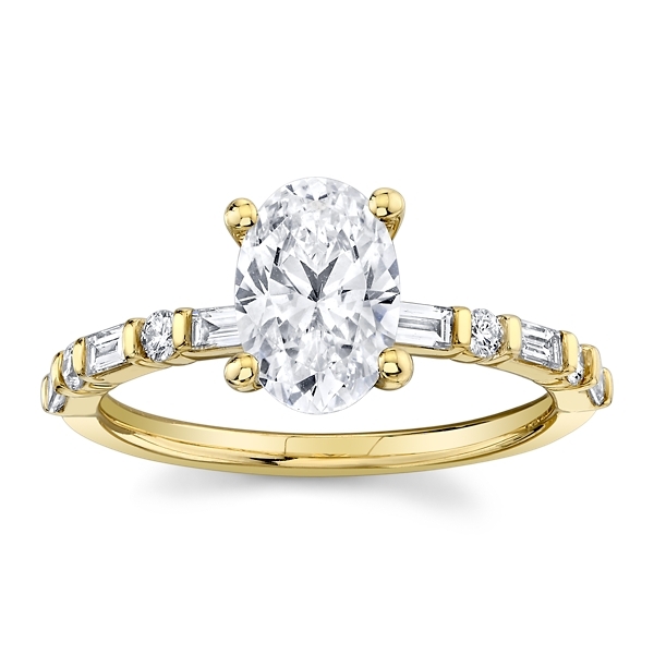 Suns and Roses 14k Yellow Gold Diamond Engagement Ring Setting 1/3 ct. tw.