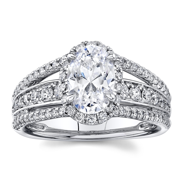 A.Jaffe 14k White Gold Diamond Engagement Ring Setting 3/4 ct. tw.