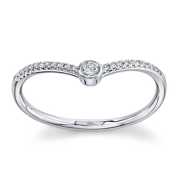 Shy Creation 14k White Gold Diamond Wedding Ring .07 ct. tw.
