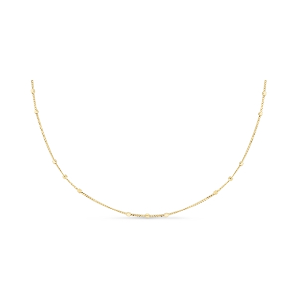 14k Yellow Gold 18" Triple Cube Saturn Cable Chain Necklace