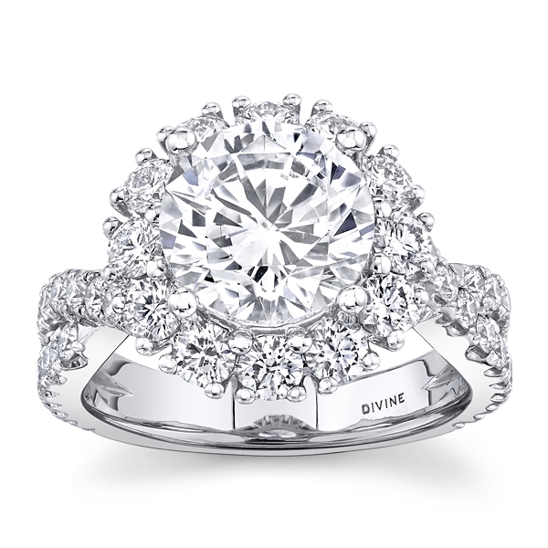 Divine 18k White Gold Diamond Engagement Ring Setting 1 1/2 ct. tw.