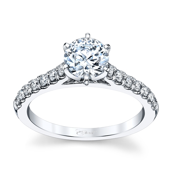 Coast Diamond 14k White Gold Diamond Engagement Ring Setting 1/3 ct. tw.
