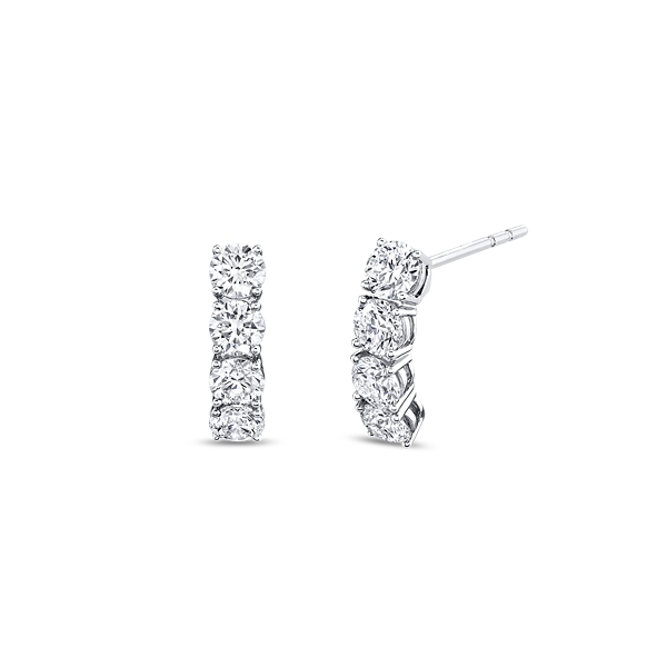 Memoire 18k White Gold Diamond Earrings 1 1/3 ct. tw.