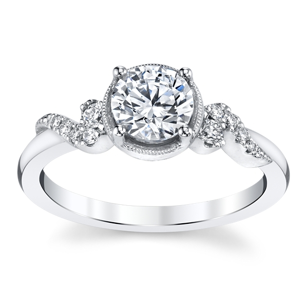 Kirk Kara 14k White Gold Diamond Engagement Ring Setting 1/10 ct. tw.