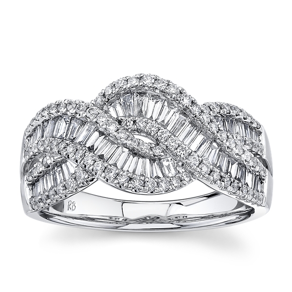 14k White Gold Diamond Wedding Ring 1 ct. tw.