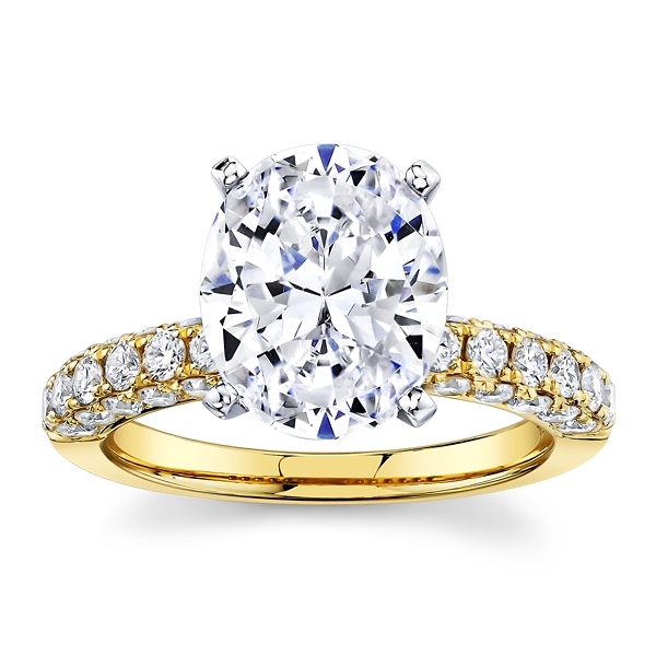LUXE 14k Yellow Gold and 14k White Gold Diamond Engagement Ring Setting 7/8 ct. tw.