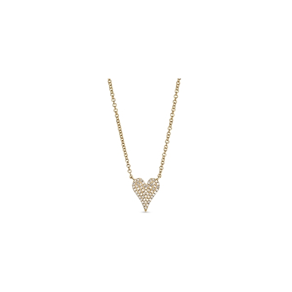 Shy Creation 14k Yellow Gold Diamond Heart Necklace 1/10 ct. tw.