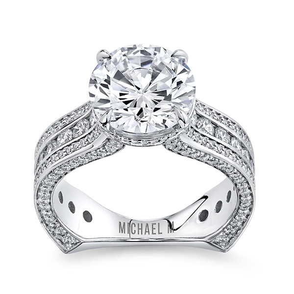 Michael M. 18k White Gold Diamond Engagement Ring Setting 1 1/3 ct. tw.