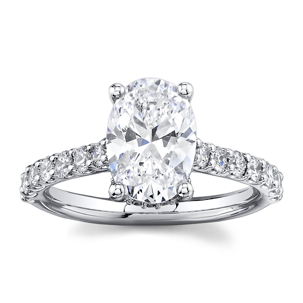 LUXE 14k White Gold Diamond Engagement Ring Setting 1/2 ct. tw.