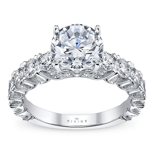 Divine 18k White Gold Diamond Engagement Ring Setting