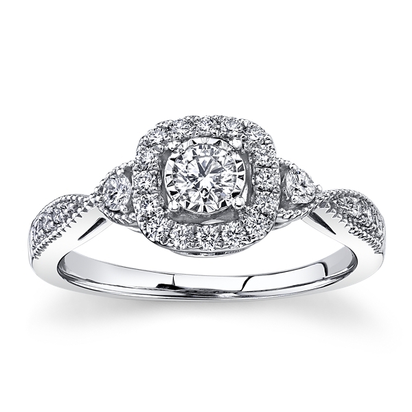 Cherish 14k White Gold Diamond Engagement Ring 1/2 ct. tw.