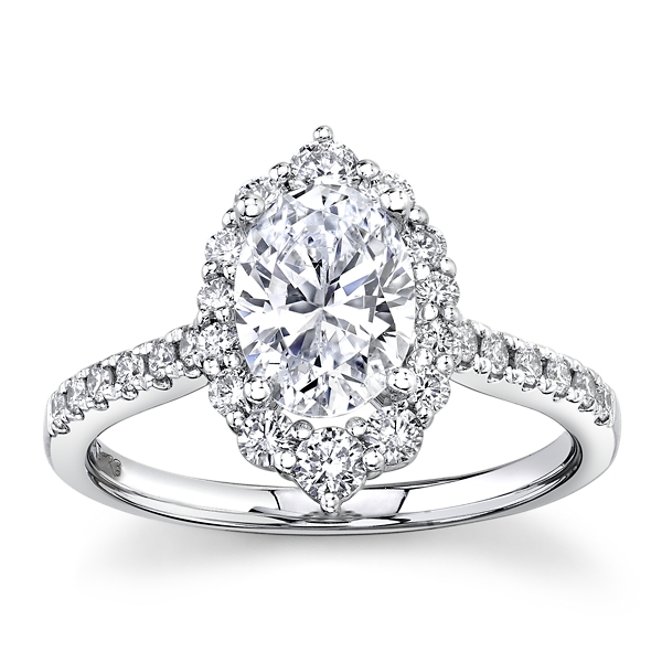 Suns and Roses 14k White Gold Diamond Engagement Ring Setting 1/2 ct. tw.