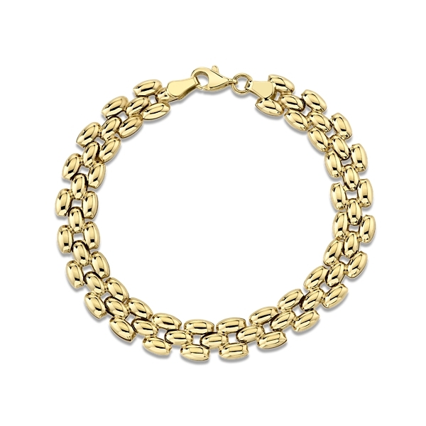 14k Yellow Gold 7.25" Panther Chain Bracelet