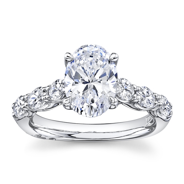 A.Jaffe 14k White Gold Diamond Engagement Ring Setting 7/8 ct. tw.