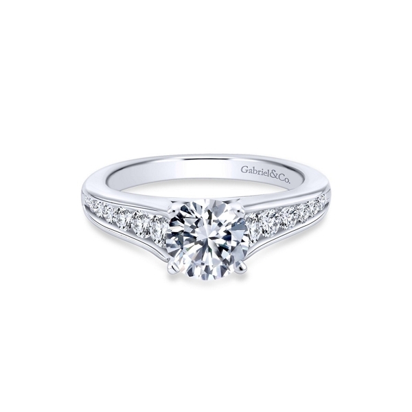 Gabriel & Co. 14k White Gold Diamond Engagement Ring Setting 1/2 ct. tw.