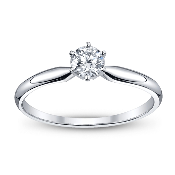 14k White Gold Round 1/3 ct. tw. Solitaire Diamond Engagement Ring