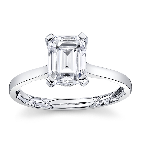 A.Jaffe 14k White Gold Engagement Ring Setting