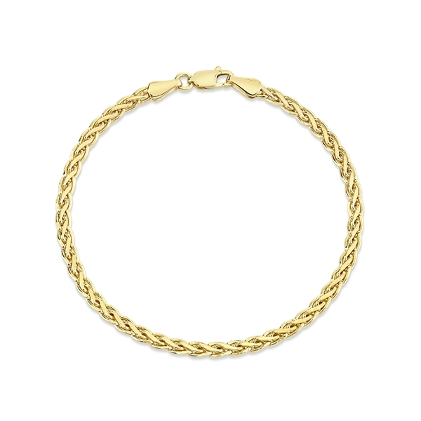 14k Yellow Gold 7.5" Wheat Chain Bracelet