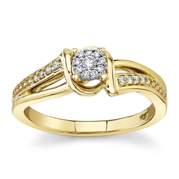Cherish 10k Yellow Gold Diamond Promise Ring 1/10 ct. tw.