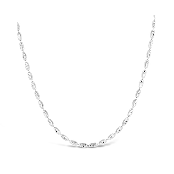 14k White Gold Ovalina Bead Chain Necklace