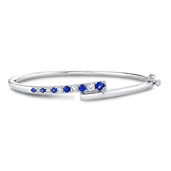 Mark Henry 18k White Gold Blue Sapphire and Diamond Bracelet 1/3 ct. tw.